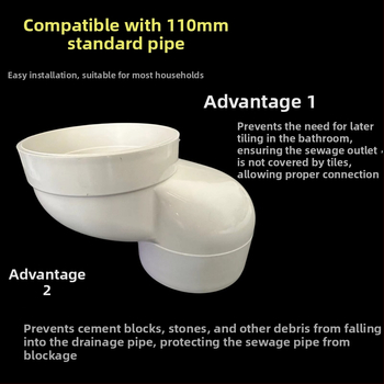 PVC vécé eltoló, modell 110, állítható pozíciók 2,5–10 cm, beépített könyök