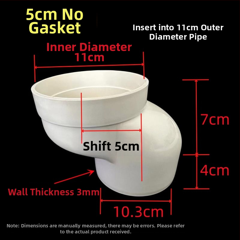 PVC vécé eltoló, modell 110, állítható pozíciók 2,5–10 cm, beépített könyök