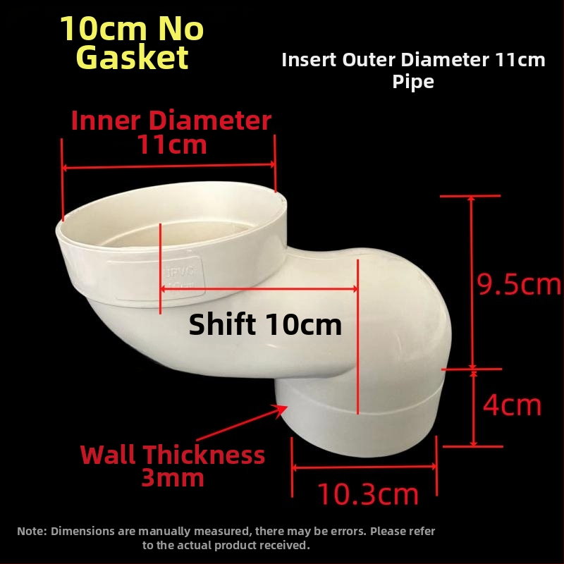 PVC vécé eltoló, modell 110, állítható pozíciók 2,5–10 cm, beépített könyök