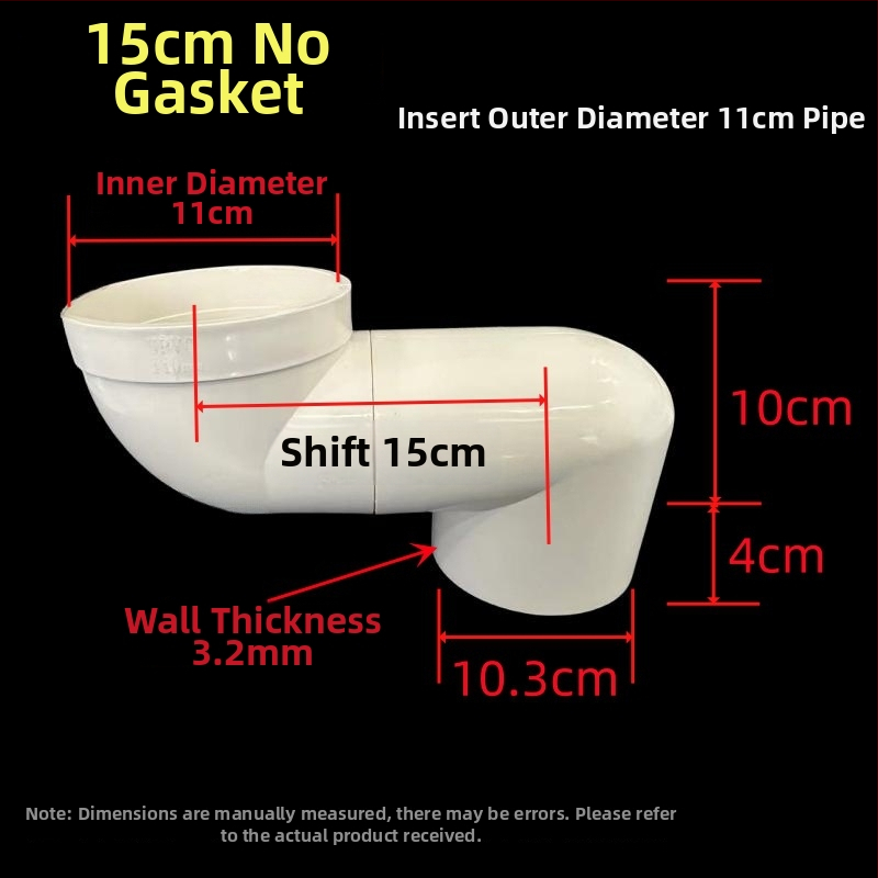 PVC vécé eltoló, modell 110, állítható pozíciók 2,5–10 cm, beépített könyök