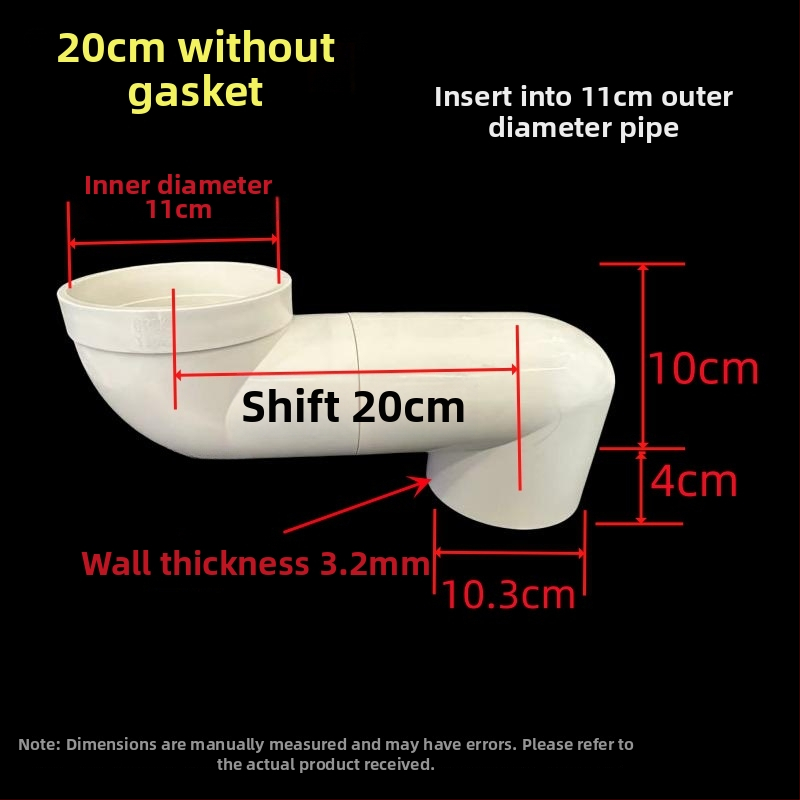 PVC vécé eltoló, modell 110, állítható pozíciók 2,5–10 cm, beépített könyök