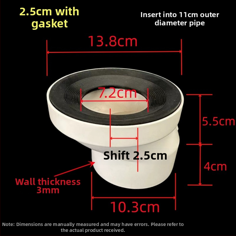 PVC vécé eltoló, modell 110, állítható pozíciók 2,5–10 cm, beépített könyök