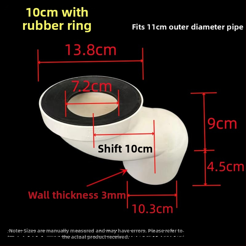 PVC vécé eltoló, modell 110, állítható pozíciók 2,5–10 cm, beépített könyök