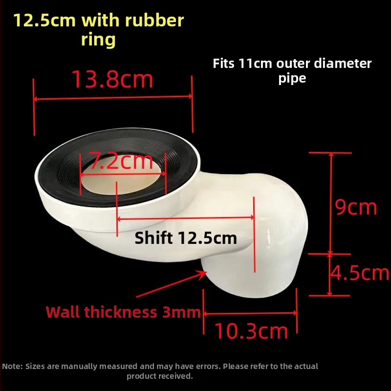 PVC vécé eltoló, modell 110, állítható pozíciók 2,5–10 cm, beépített könyök