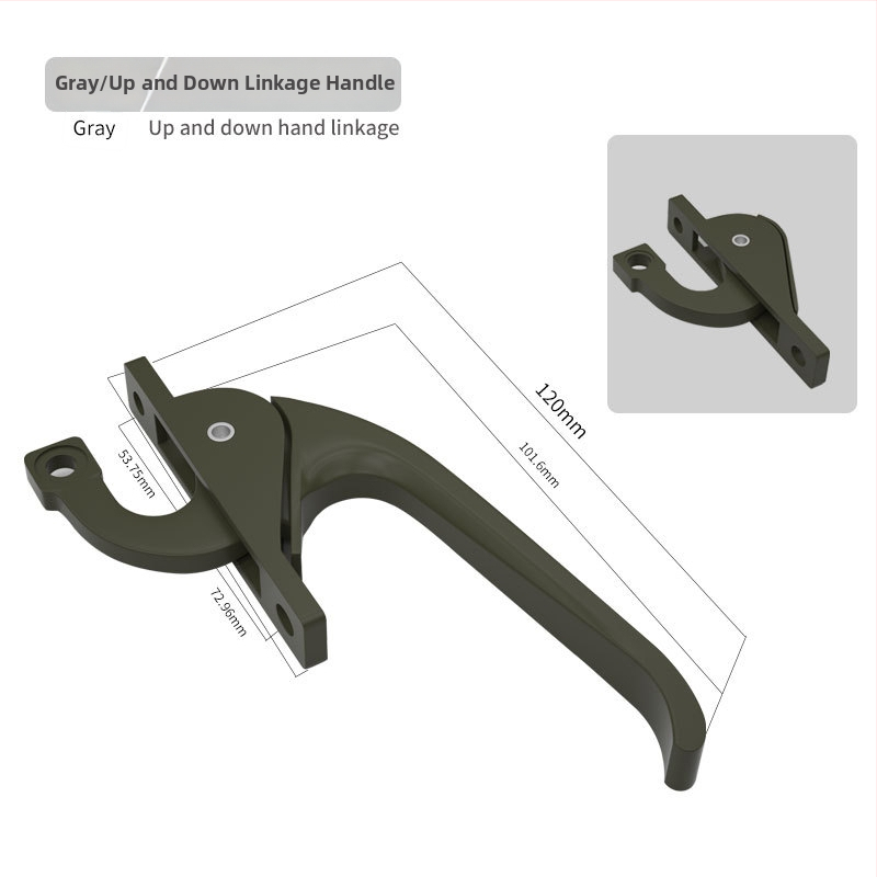 Polmesiacový zámok G001, hliníková zliatina, pre dvere a okná, spojovací mechanizmus, moderný minimalistický štýl