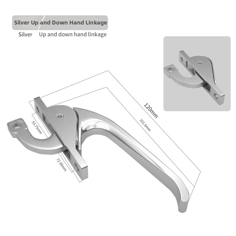 Polmesiacový zámok G001, hliníková zliatina, pre dvere a okná, spojovací mechanizmus, moderný minimalistický štýl