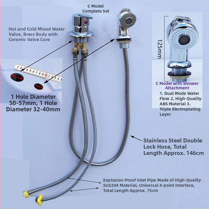 Robinet pull-out thermostatic din alamă, cu disc ceramic, acționare prin ridicare, max 80°C, intrare-ieșire 4 mm