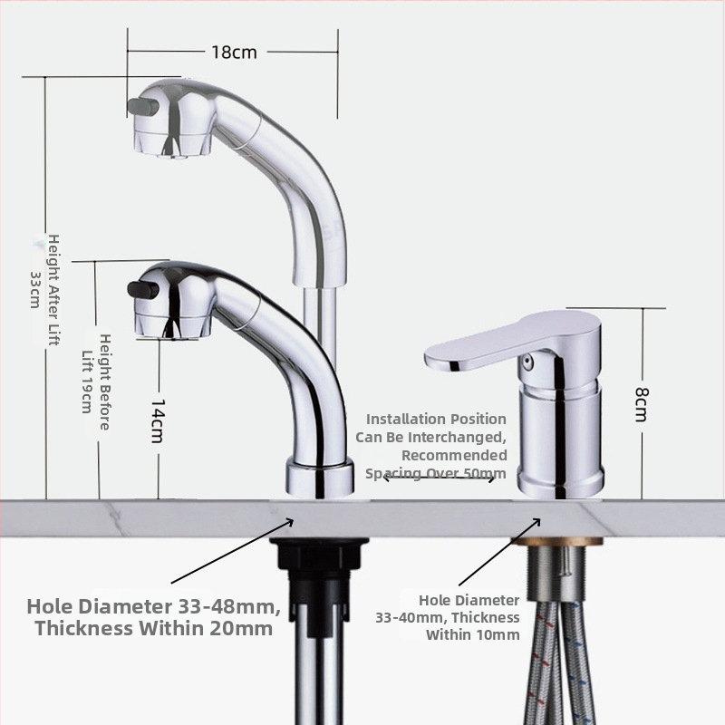Robinet pull-out thermostatic din alamă, cu disc ceramic, acționare prin ridicare, max 80°C, intrare-ieșire 4 mm