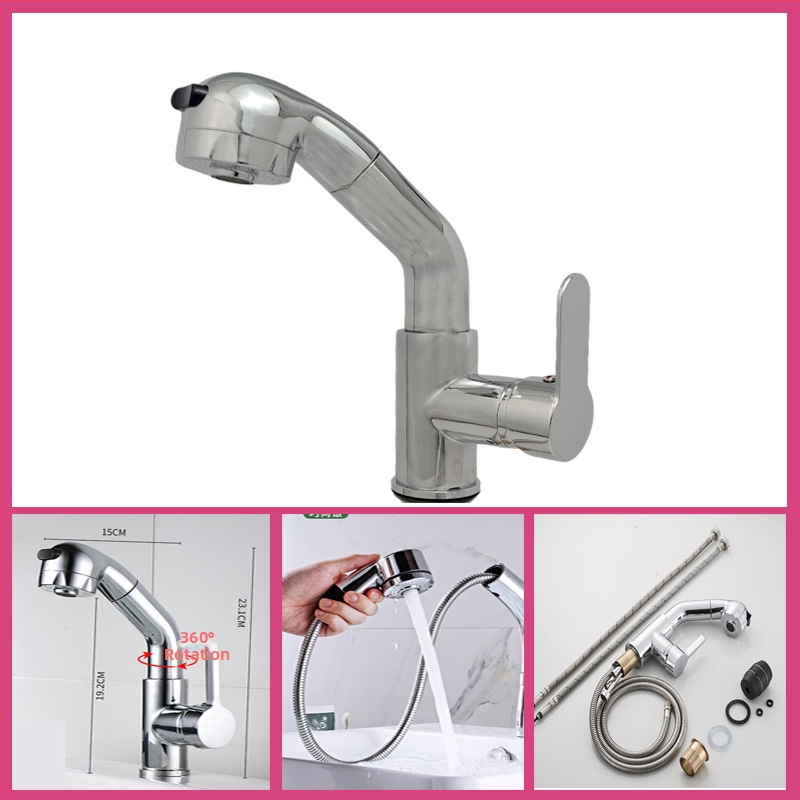 Robinet pull-out thermostatic din alamă, cu disc ceramic, acționare prin ridicare, max 80°C, intrare-ieșire 4 mm