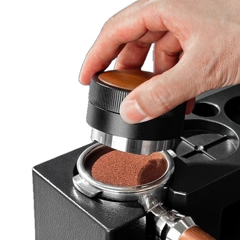 Gravitacijski dozator za kavu u prahu s automatskim podešavanjem visine, 304 inox čeli + aluminijska legura + drveni poklop, 350 g, moderni minimalistički kuhinjski dodatak