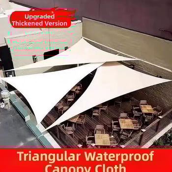 Háromszög árnyékoló vitorla 420D Oxford poliészterből, vízállóság 3000, összecsukható design, testreszabható, kültéri udvarhoz, kerthez és kempingezéshez