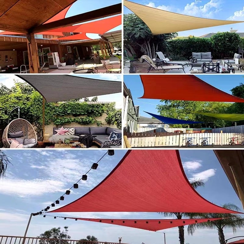 Háromszög árnyékoló vitorla 420D Oxford poliészterből, vízállóság 3000, összecsukható design, testreszabható, kültéri udvarhoz, kerthez és kempingezéshez