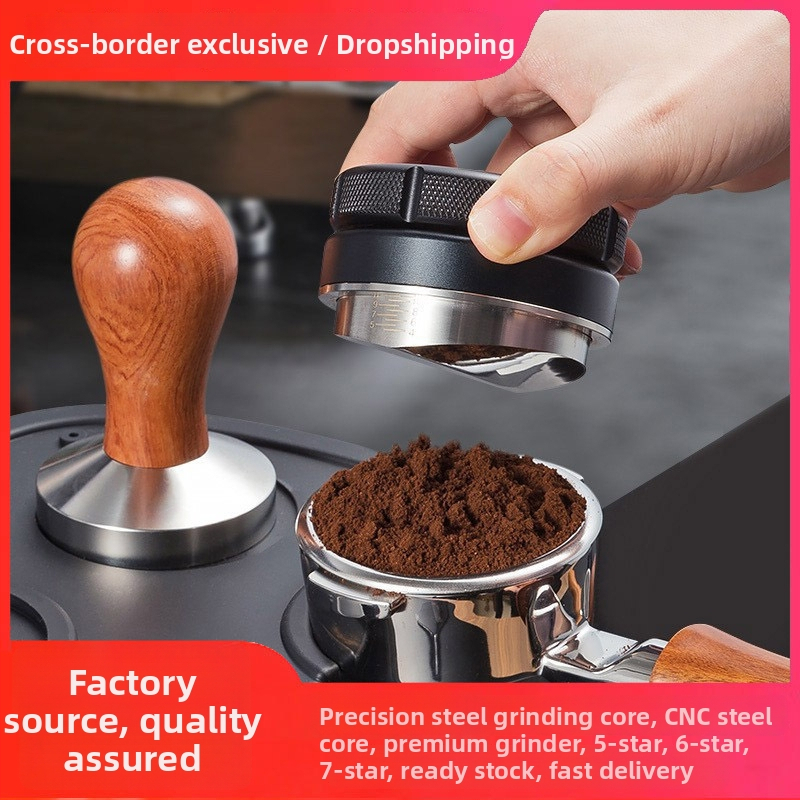 Tampón na espresso z nerezovej ocele s plochým dnom, moderný minimalistický dizajn, hmotnosť 538 g, vhodné do kancelárie, domova, kaviarne