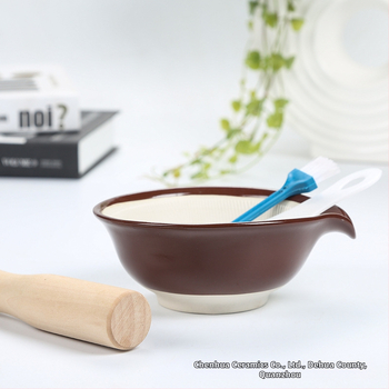 Japonská keramická miska na mletie detskej stravy – ručné používanie, na pyré z ovocia a zeleniny