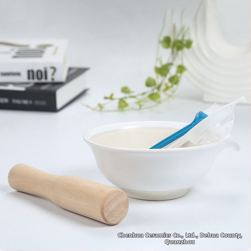 Japonská keramická miska na mletie detskej stravy – ručné používanie, na pyré z ovocia a zeleniny