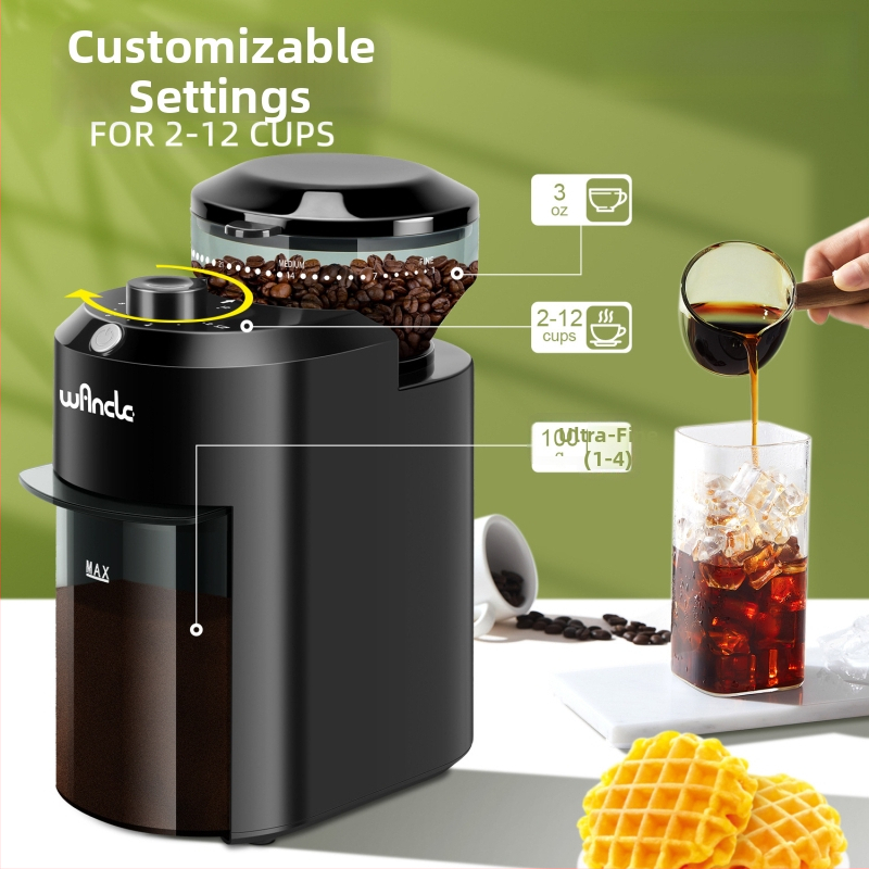 Râșniță de cafea electrică, oțel inoxidabil 304, complet automată, stil italian, multifuncțională, calitate premium