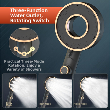 Sada sprchovej hlavy - prenosná ABS, dažďová funkcia, kruhová hlava
