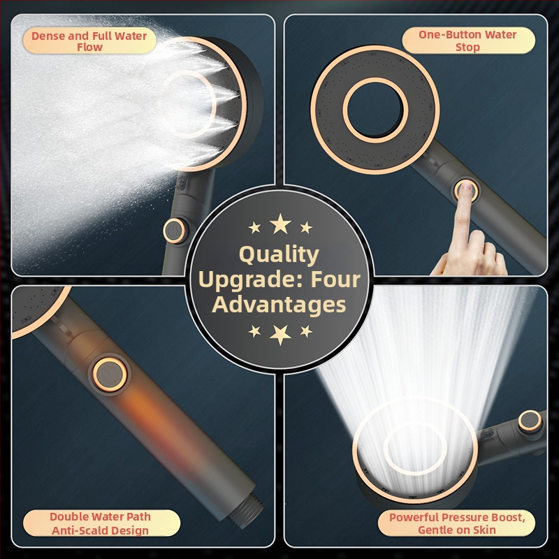 Sada sprchovej hlavy - prenosná ABS, dažďová funkcia, kruhová hlava