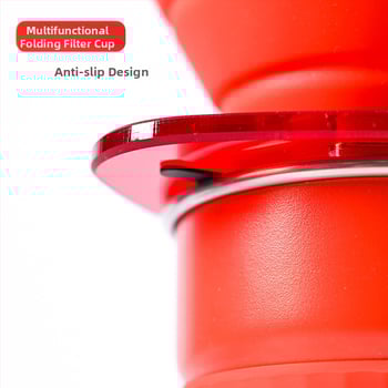 Sklopný silikónový kávový filter pohár pre V60, Joinout, platina silikon, prispôsobenie k dispozícii, na vonkajšie použitie