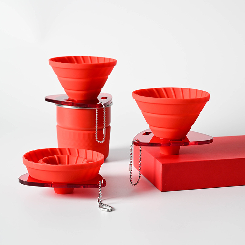 Sklopiva silikonska šalica za filtriranje kave za V60, Joinout, silikon platine, prilagodba dostupna, vanjsku upotrebu