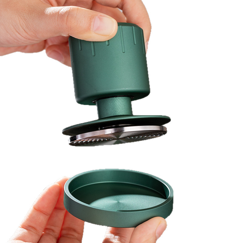 Mini espresso tamp za prašak s dvostrukom oprugom, tlak 30 lb, nehrđajući čelik, baza za pohranu, model 515358