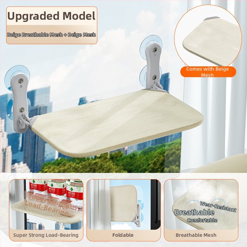 Котешки хамак за прозореца със вакуумна вендуза, плюшено котешко легло