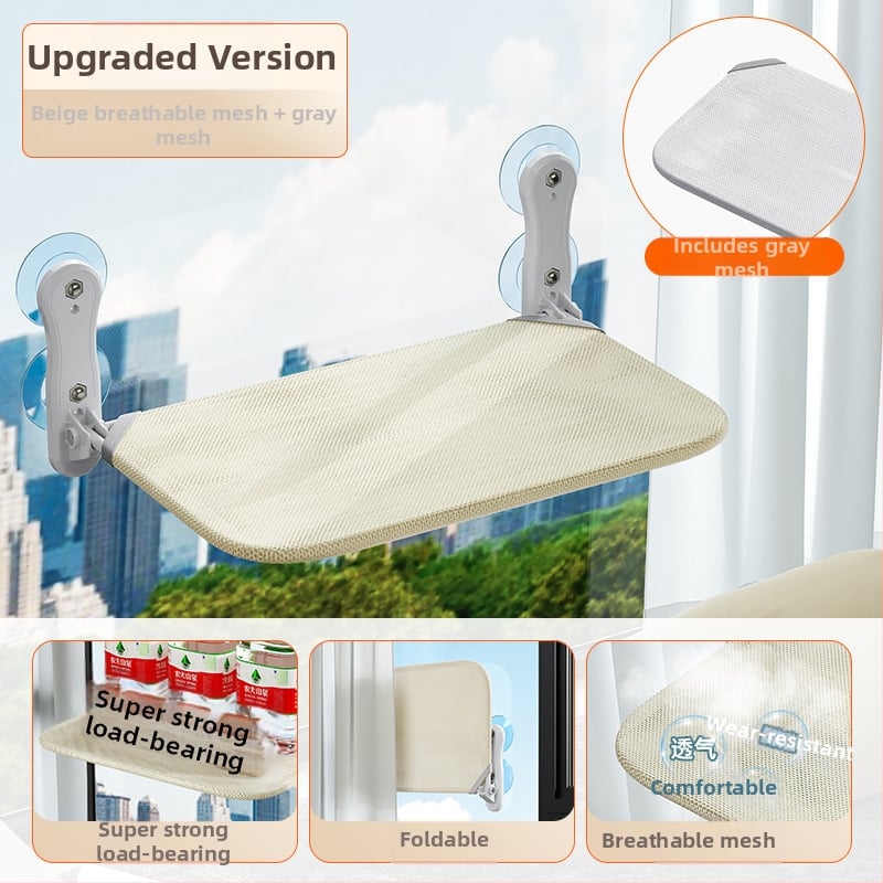 Котешки хамак за прозореца със вакуумна вендуза, плюшено котешко легло