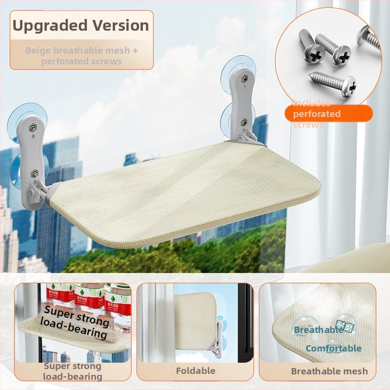 Котешки хамак за прозореца със вакуумна вендуза, плюшено котешко легло