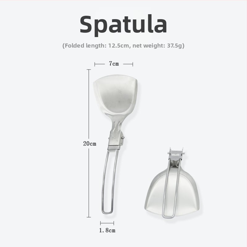 Комплект къмпинг посуда от неръждаема стомана 304, преносим сгъваем многофункционален прибор за готвене за 3–5 души