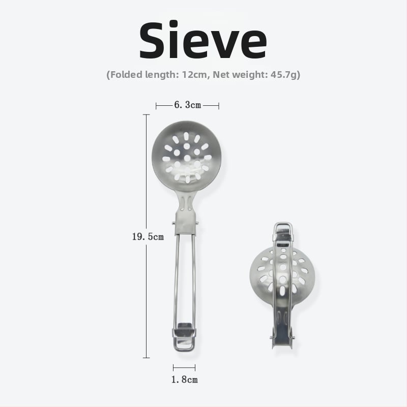 Комплект къмпинг посуда от неръждаема стомана 304, преносим сгъваем многофункционален прибор за готвене за 3–5 души