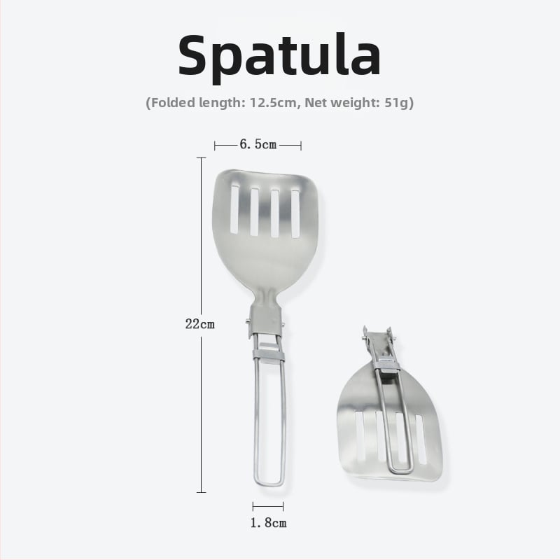 Комплект къмпинг посуда от неръждаема стомана 304, преносим сгъваем многофункционален прибор за готвене за 3–5 души