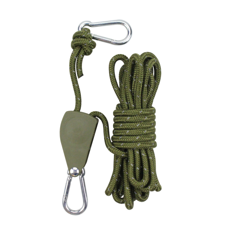 Регулируем пристегач за въже за палатка и навес с метална ролка, ветроустойчиво рефлекторно въже, нейлон, сплав и полиестер паракорд