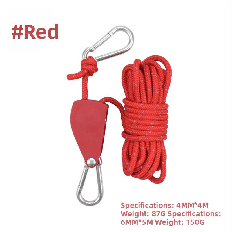 Nastaviteľný napínač lan pre stan a markítu, s kovovým kolieskom, reflexné lano, nylon, zliatina a polyester paracord