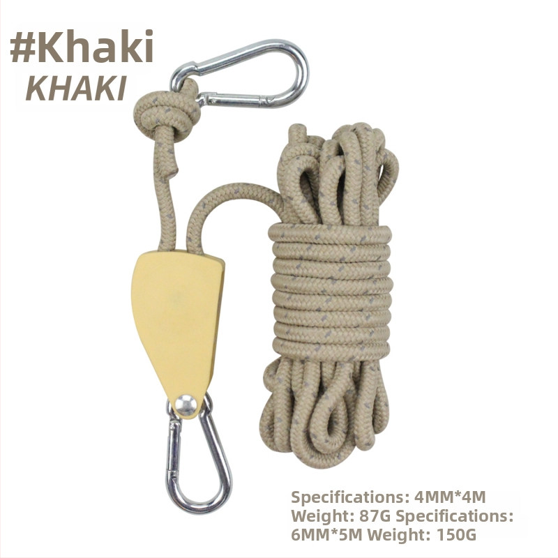 Nastaviteľný napínač lan pre stan a markítu, s kovovým kolieskom, reflexné lano, nylon, zliatina a polyester paracord