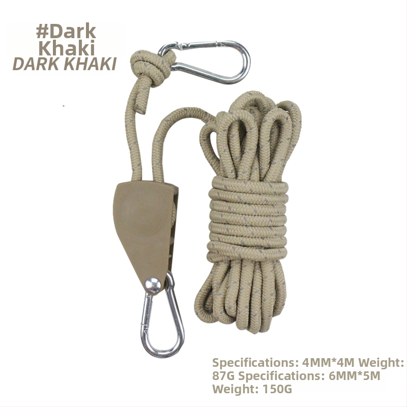 Nastaviteľný napínač lan pre stan a markítu, s kovovým kolieskom, reflexné lano, nylon, zliatina a polyester paracord