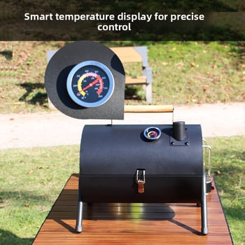 Двустранна барбекю тава от карбонова стомана, преносима сгъваема за къмпинг (пържене и печене, 4,2 кг, 3–5 порции)