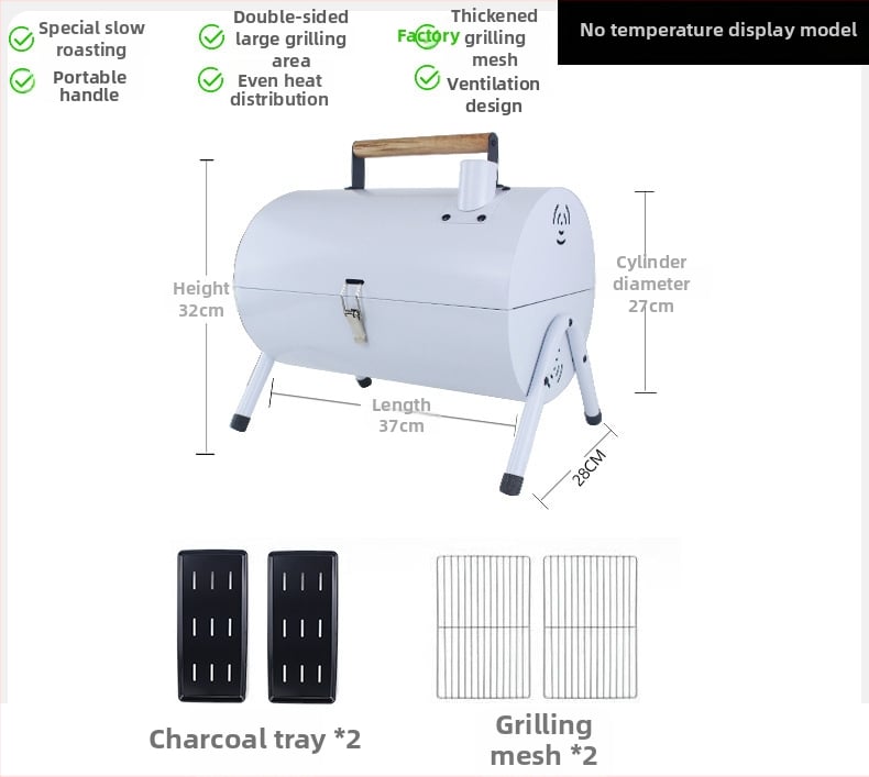 Двустранна барбекю тава от карбонова стомана, преносима сгъваема за къмпинг (пържене и печене, 4,2 кг, 3–5 порции)