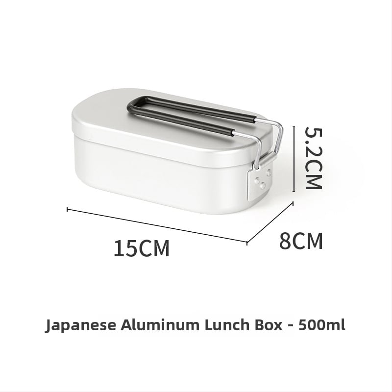 Къмпинг алуминиева ланч-бокс — преносим, двойна употреба, модел 0585, тегло 170 г, за 1–2 лица, алуминиева сплав