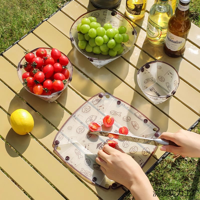 Сгъваем комплект съдове за пътуване: пластмаса; Номер на продукта KPSyG6HY; Чиния/Купа/Чаша