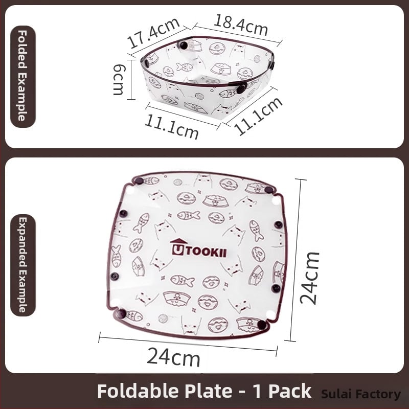 Сгъваем комплект съдове за пътуване: пластмаса; Номер на продукта KPSyG6HY; Чиния/Купа/Чаша