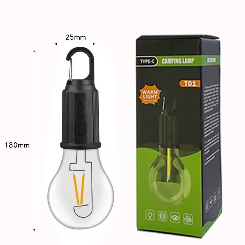 LED kamping lampu, solarno napajanje, 3.7V, 1W, prijenosna, gumb prekidač