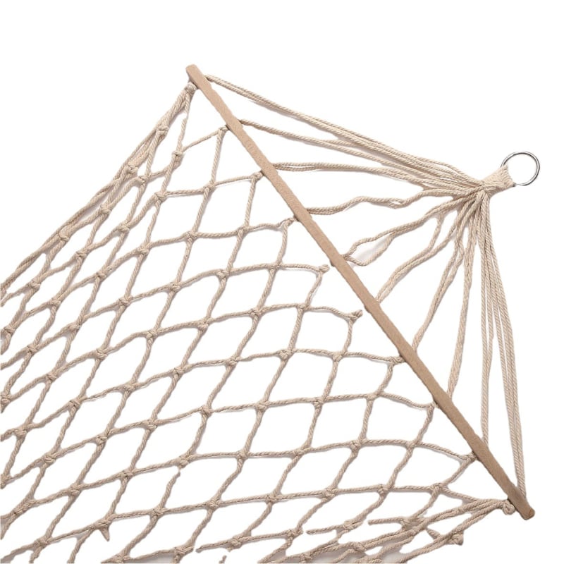 Хамак от памучно въже за вътрешно и външно ползване; максимален товар 130 кг; без стойка