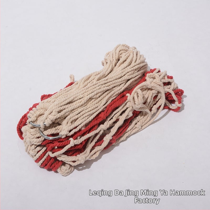 Хамак от памучно въже за вътрешно и външно ползване; максимален товар 130 кг; без стойка