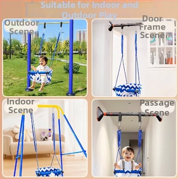 Хамак-люлка за вътрешна и външна употреба за бебета и деца, без скоби, монтаж без пробиване