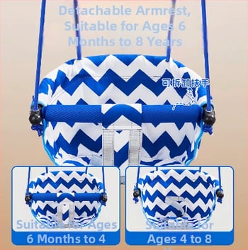 Хамак-люлка за вътрешна и външна употреба за бебета и деца, без скоби, монтаж без пробиване