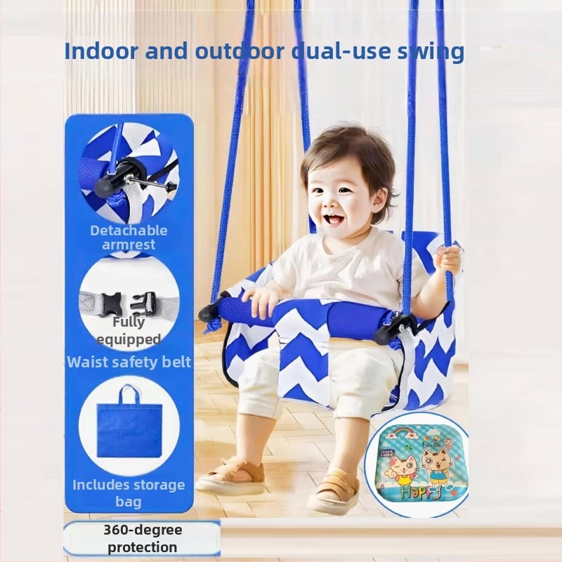 Хамак-люлка за вътрешна и външна употреба за бебета и деца, без скоби, монтаж без пробиване