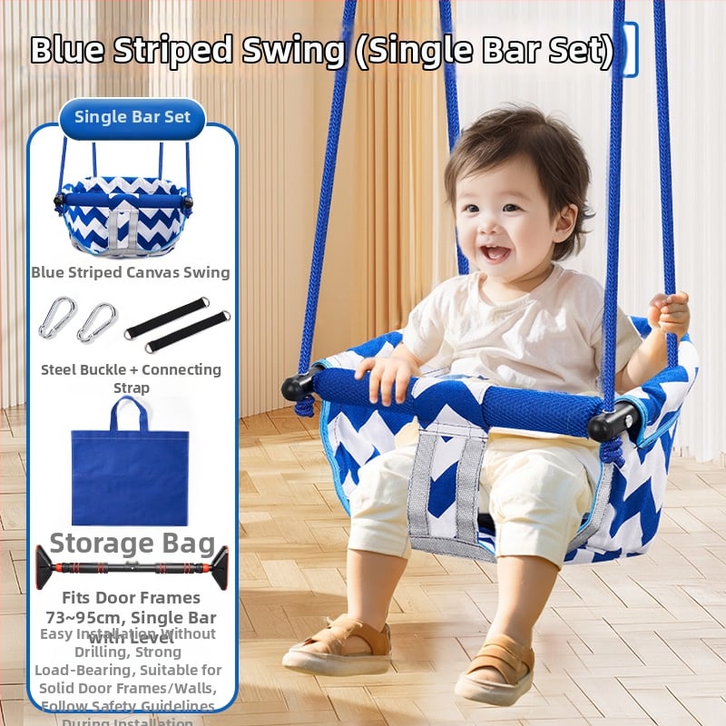 Хамак-люлка за вътрешна и външна употреба за бебета и деца, без скоби, монтаж без пробиване