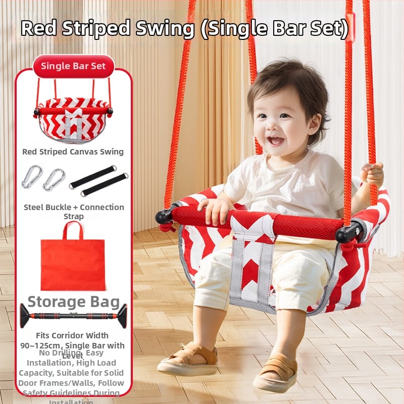 Хамак-люлка за вътрешна и външна употреба за бебета и деца, без скоби, монтаж без пробиване