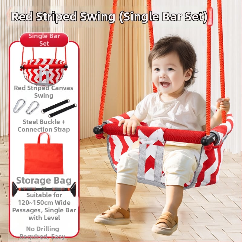 Хамак-люлка за вътрешна и външна употреба за бебета и деца, без скоби, монтаж без пробиване