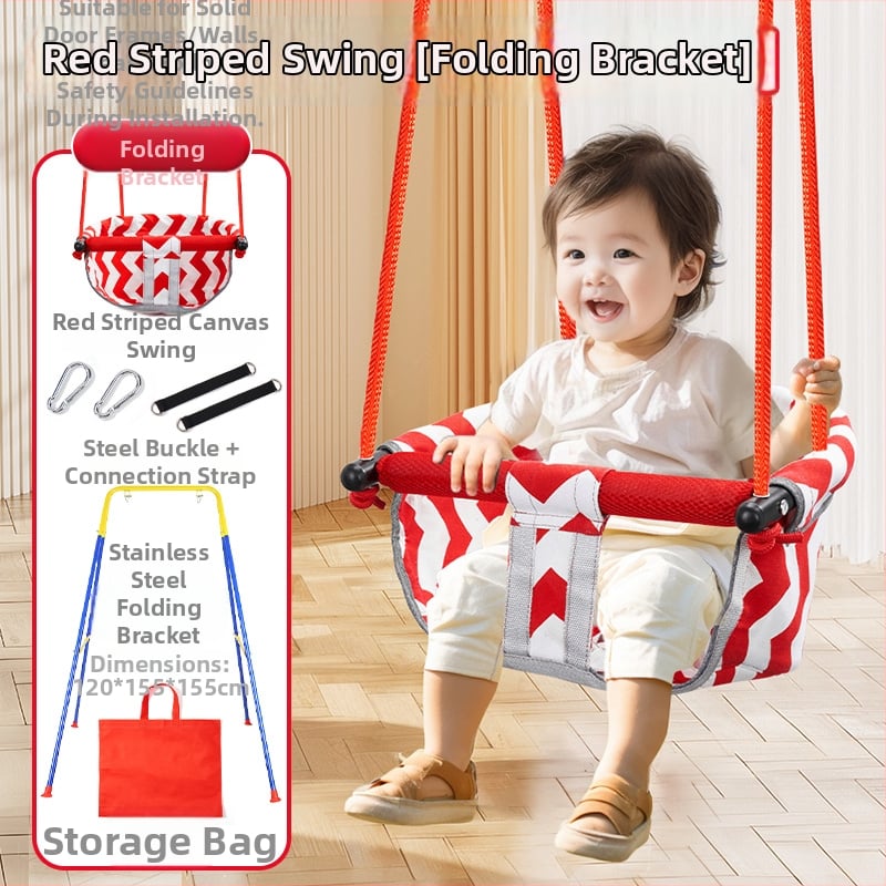 Хамак-люлка за вътрешна и външна употреба за бебета и деца, без скоби, монтаж без пробиване